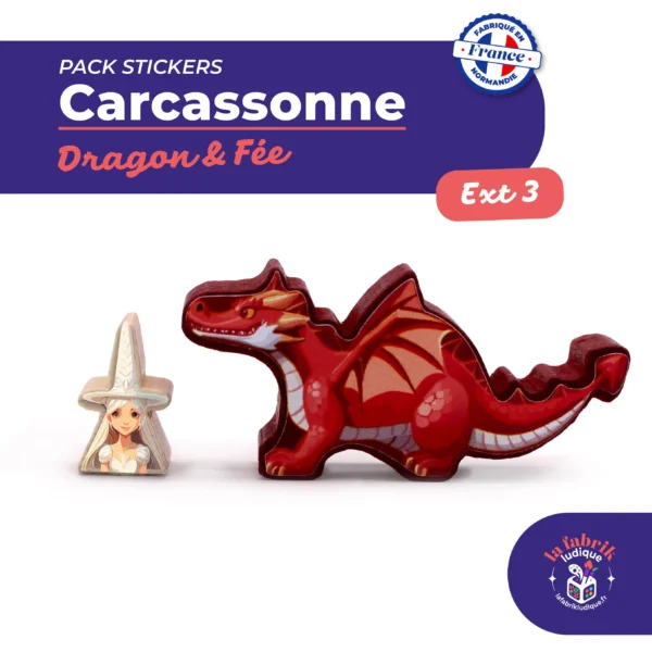 Stickers Carcassonne Extension 3 Dragon et Fee